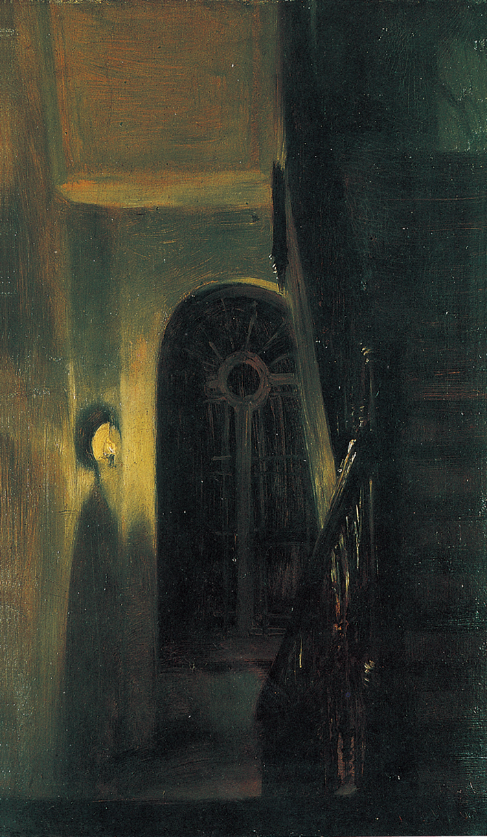  Adolpyh Von Menzel —— 夜晚灯光中的楼梯